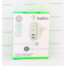 Зарядное устройство Belkin 2-Port-MicroUSB Home Charger F8J052 белое